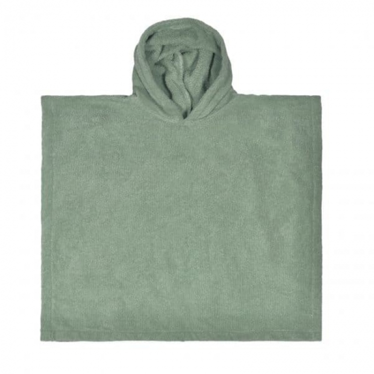 Poncho met kap  stone green